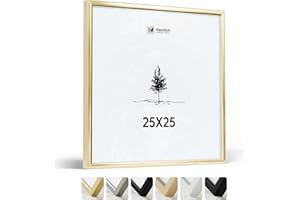 Heimlich® - Ramka na zdjęcia - 25 x 25 cm, aluminium Metal, Złota - Mała kwadratowa ramka z laminowaniem - Tylko montaż ścienny