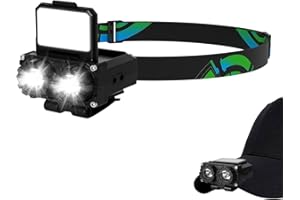 hzuisst Torcia Frontale, 900 Lumen Torcia Frontale LED Ricaricabile con Sensore Movimento, IPX5 Impermeabile Lampada Frontale con 5 Modalità di Luce, Torcia da Testa per Trekking Pesca Campeggio
