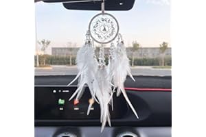 Atrapasueños, BetterJonny Dreamcatcher para Auto, Decoración con Plumas, Atrapasueños Hecho a Mano en Estilo Bohemio para Auto, Adorno de Pared, Ornamentos de Decoración para el Hogar, Artesanía