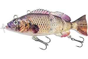 ‎ODS LURE ods lure 3,9inch Elektrischer Angelköder USB wiederaufladbare Elektrischer Fischköder Mehrgelenkigere Schwimmköder mit Drillingshaken für Barsch Hecht Zander