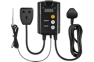 HBN Digital Thermostat Controller for Seed Germination, Reptiles and Brewing Breeding Incubation Greenhouse, 40-108°F, 8.3A 1992W