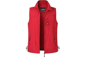 Yukirtiq Uomo Viaggio Tasche Gilet Sportivo Pesca Gilet Multitasche Esterno Fotografia Ad Asciugatura Rapida Gilet Senza Maniche con Collo in piedi