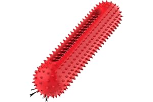 petizer Dog Squeaky Toys For Aggressive Chewers | Tough Toothbrush Puppy Chew Toy | Nearly Indestructible Rubber Toys for Pet Training, Teeth Cleaning, Playing and Chewing for Medium & Large Breeds