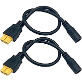 2Packs DC5.5x2.1mm zu XT60 Ladekabel XT60 weiblicher Bullet Connector zu DC5.5x 2.1mm weiblicher Adapterkabel für TS100 Lötko