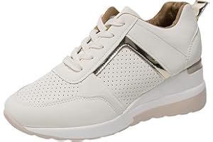 GSHEOCM Baskets compensées pour femme - Chaussures de sport - Chaussures de marche - Chaussures de loisirs élégantes - Chaussures d'été - Chaussures de fitness respirantes et légères - Chaussures de football