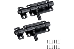 Zydiwo 2 Piezas Pestillo Deslizante Cerrojo Acero Inoxidable Cerrojo Deslizante Cerrojo de Seguridad Deslizante para Aseo Cabaña Dormitorio Baño (Negro-62mm)