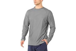 MASOCIO T-Shirt Anti UV à Manche Longue Rash Guard Homme UPF 50+ Maillot de Bain Hauts Séchage Rapide