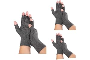 HAWA 3 Pairs Arthritis Gloves, Pressure Gloves Breathable, Relieve Joint Pain, rheumatoid, arthritis, swelling and tendonitis pain relief, Provide Support and Warmth (With Silicone Dots) (large)