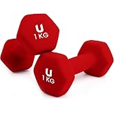 unycos - Non-slip Neoprene Dumbbells 1-10 kg for Fitness | With neoprene coating, comfortable grip and exercise e-book for st