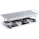 Quid Stone Roasting 2 Burners Arbon Marble 33 x 15 x 1.8 cm | Black, Marble, Rough Finish, 33 x 15 x 1.8 cm