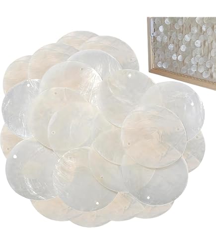100 Disques En Nacre Percés – Coquillages Ronds Naturels Pour DIY, Guirlandes, Déco Méditerranéenne - 6