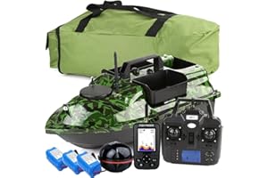 YLLLLY 500M GPS barchino carpfishing Bait Boat Carp Hook Post barca da pesca, sensore LCD Fishfinder, con borsa, 12000mAh Batteria di grande capacità, regala antenne, eliche e altri piccoli regali, one key r