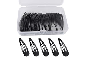 LANJUE Lot de 50 barrettes à cheveux pour fille - 5 cm - En métal - Mini pinces à cheveux - Pour enfants et filles - Noir
