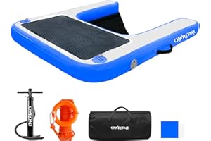 OWROMI Inflatable Dog Boat Ramp, Large Dog Water Ramp Up to 200 lbs, Non - Slip PVC Float with Pet Water Raft Ladder for Pool, Dock, Lake & Boat Pet Pools