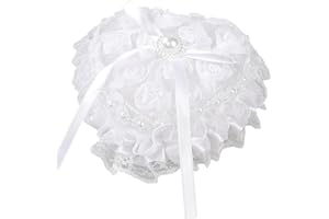 DOKRIN Coussins pour bagues,Écrin à alliances en forme de cœur, Porte-alliances, Écrin à alliances orné de dentelle