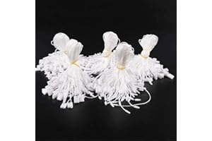 KELEILY Hang Tag String Prix Hang Tags pour étiquettes String Hang Tags Fasteners avec attache pour attacher étiquettes, vêtements, bijoux, bagages (1000PCS - Blanc)