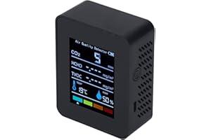 LAZMIN112 Detektor LCD TVOC HCHO CO2, Wykrywanie w Czasie Rzeczywistym, Kompaktowa Konstrukcja, Dokładny Wyświetlacz, Miernik Monitorowania Jakości Powietrza, do Uprawy Rolnej, Uprawy