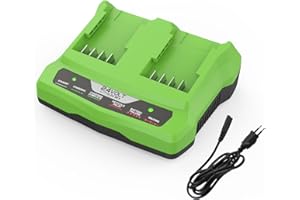 XNJTG 24V Chargeur Double-Port pour Greenworks 24V G24X2UC2 G24X2C G24C Compatible avec Greenworks 24V Batterie