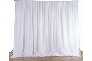 SUSIRE White Fabric Backdrop 10x10ft(3m) Party Backdrop Curtain White Wedding Background Cloth for Decoration Indoor and Outdoor,Background Cloth for Photography Stage Backdrop Curtains