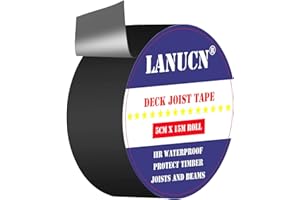 LANUCN Timber Flashing Tape for Deck, Decking Tape for Waterproof Outdoor Use, Joist Tape for Stopping Water/Moisture Rot & Frame Weathering (5cm x 15m x 1Roll)