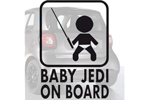 Sticker bébé à bord pour voiture Baby Jedi 20 cm Noir - Anakiss