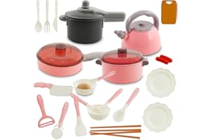 HUAHUANGHUI Accesorios de Cocina Infantil - 26 Piezas para Juegos de Exterior e Interior - Juguetes para Niños