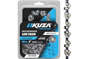 KUZA Catena per motosega da 6 pollici (15 cm), 1/4", .043", 1,1 mm, 37 TG, per motosega elettrica, compatibile con la maggior parte delle marche più comuni