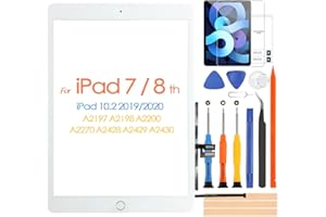 ARSSLY para iPad 7 2019 iPad 8 2020 Pantalla táctil 10.2 digitalizador Pantalla para iPad7 iPad8 Pantalla táctil reemplazo para iPad A2197 A2198 A2200 A2270 A2428 A2429 A2430 con Inicio botón
