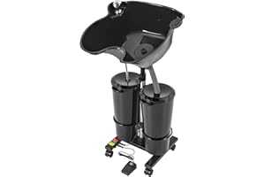 MINRS Mobiles Waschbecken Friseur, Haarwaschbecken für Bettlägerige Höhenverstellbar Friseur Waschbecken mit Wassertank und Brause für Schönheitssalons, Spas, Krankenhäuser, Friseurläden