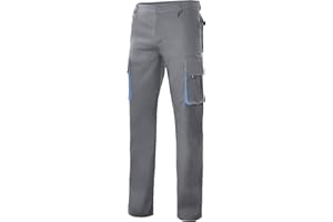 VELILLA - Pantalón Bicolor Multibolsillos con Refuerzo de Tejido 103004 Hombre Gris-Celestes 46