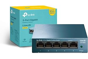 TP Link LS105G - Switch Ethernet Gigabit 5 Puertos RJ45, Plug & Play, Carcasa Metálica Resistente, Super disipación de Calor, Velocidad Estable sin retrasos, Ahorro de Energía, Silencioso, Smart TV