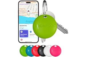 Boompods Boomtag Tracker Tag, Item Finders - Smart Bluetooth Tracker Devices, Luggage Tracker for Suitcases, Children, Pet, Wallet - Sustainable Key Finder Compatible with Apple Find My App - Green