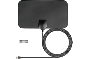 WISESURF TV Aerial Indoor, 9FT HD 4K Digital TV Antenna Indoor TV Aerial Amplified with 200+ Miles Long Range Reception, Coaxial Cable for Freeview TV Support 4K 1080P Local HD TV and Other Resolutions Channel