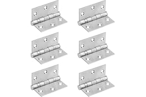 AQQ60 6 Stück Türscharnier 80x63mm 201 Edelstahl Kugellager Scharnier 3 Zoll Türband Dicke 2,2mm Oberfläche gebürstet 300 Grad Öffnungswinkel