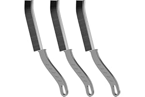 PESTON Hard Bristle Crevice Cleaning Brush, Gap Cleaning Brush, Small Cleaning Brush, Grout Brush, Kitchen Brush, Bathroom Crevice Brush for Toilet, Home, Bathtub, Sink, Household, Window - 3 Pcs (Grey)