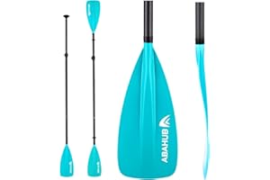 Abahub Pagaia SUP Kayak Carbonio 2 in 1 Pagaia Remi Regolabile Paddle Timone Leggero per Stand up Paddleboard, Albero in Carbonio Nero/Blu/Verde/Grigio/Arancione/Rossa in Plastica Nylon Lama