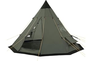 CampFeuer Tente tipi pour 4 personnes "Spirit" | Tente tipi d'extérieur étanche | Tente de camping avec moustiquaire | Tentes pyramidales pour le camping, l'extérieur, la plage et la randonnée, avec piquets et sac