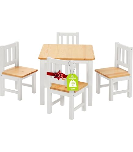 AIYAPLAY Kindertisch Holz Mit 4 Stühlen 5-teilig Kinder