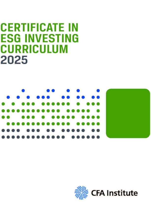 2024 Certificate in ESG Investing Curriculum : ESG Investing
