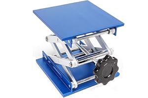 HeyWin Labor Hebebühne 100x100mm,Hergestellt aus Aluminiumoxid,auch verwendet als Lab Jack für das Anheben von Router,Laser,Schrank normalerweise(Blue)