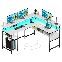 Rolanstar Bureau Gaming D’Angle 113x87cm Avec Multiprise USB/Type-C – Gain De Place & Ergonomie, Noir