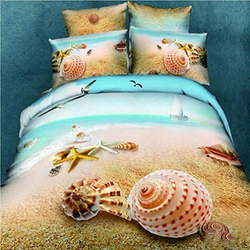 Nccntoo 3D Printing Twill Cotton Plate Quilt Bed Sheets 1.5 / 1.8M , sea pickers , 2.0m (6.6 feet) bed