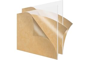 QEEYON 2 Pcs Clear Acrylic Sheets, 1mm Clear Acrylic Plastic Sheets Acrylic Panel for Picture Frame Glass Replacement, Table Signs, Calligraphy and Painting (A3,42 x 29.7cm)