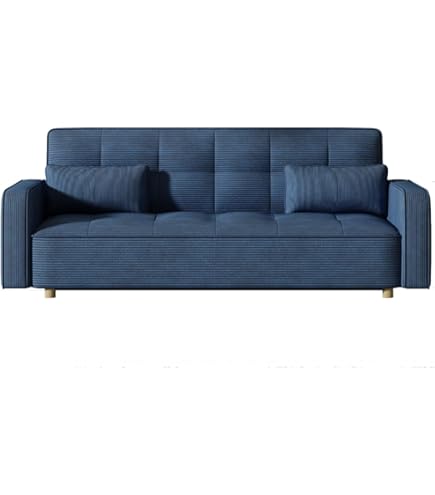 Canapé Convertible 3 Places Tissu Beige Avec Coffre De Rangement Larko 245cm