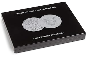 Leuchtturm 348033 Volterra Monedero - 20 Monedas de Plata American Eagle en cápsulas Monedero - 1 OZ. - Negro