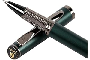 GENERISCH Stylo roller à encre liquide, en métal, écriture douce, design élégant, écriture sans effort, stylo de luxe avec étui cadeau pour hommes et femmes, avec 2 recharges, vert