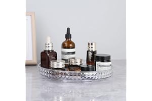 ERBO Lazy Susan organizer na talerze obrotowe, obracany o 360°, tekstura diamentowa, uchwyt na przyprawy, obrotowy organizer do kuchni, spiżarni, szafy, garderoby (średnica 23,5 cm)