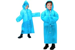 ANYOO Wasserdichte Regenponcho Regencape für Kinder, 2 Stück Regenmäntel Regenjacken mit Kapuze und Lang Ärmeln für Mädchen Jungen Größe 110–150 cm Wandern, Campen, Reisen, Lila