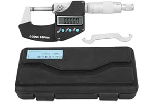 HILILAND Cifre esterne Micrometro Pollici Micrometro Schermo grande Digitale Metrico Imperiale 0,001 mm Precisione 0-25 mm Diametro esterno