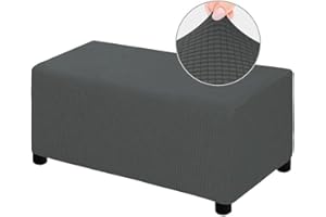 ACDLER Rectangular Funda Otomana Terciopelo Elastico Funda De Puff Sofa Funda Reposapies, Funda para Taburete Protector De Puff Retirable Lavable, para Sala (Color : A2, Size : 130-160cm)
